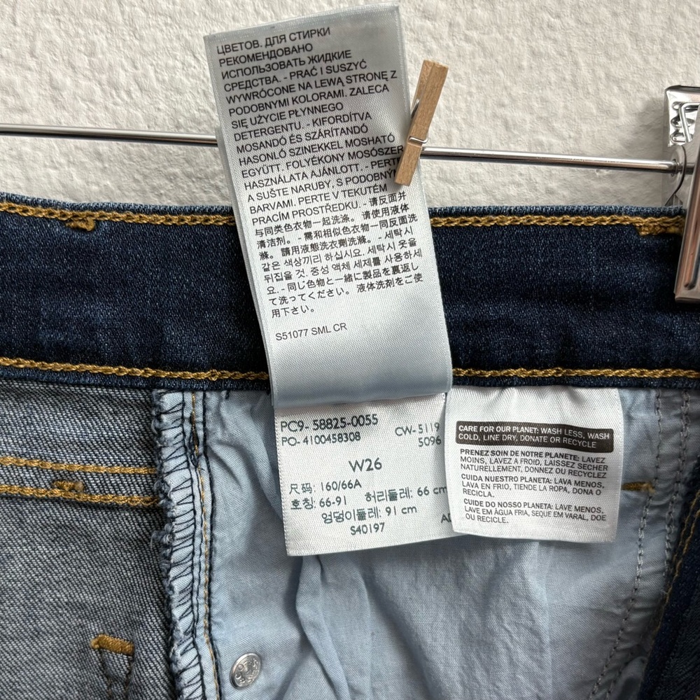 Levi’s 724 Women’s High Rise Straight Crop Dark Wash Blue Jeans Denim size W26 - Picture 5 of 11